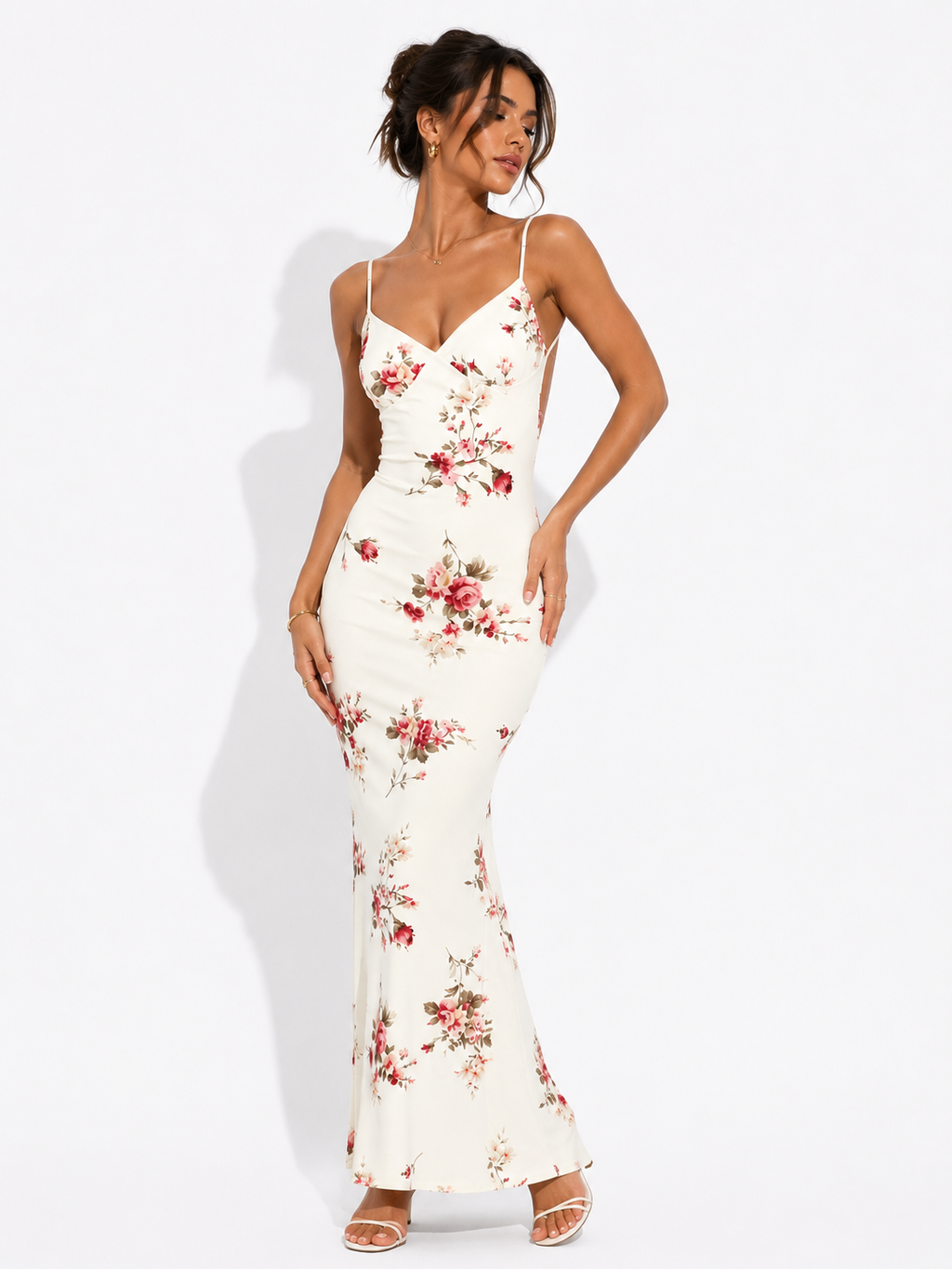 Floral Backless Maxi Dress