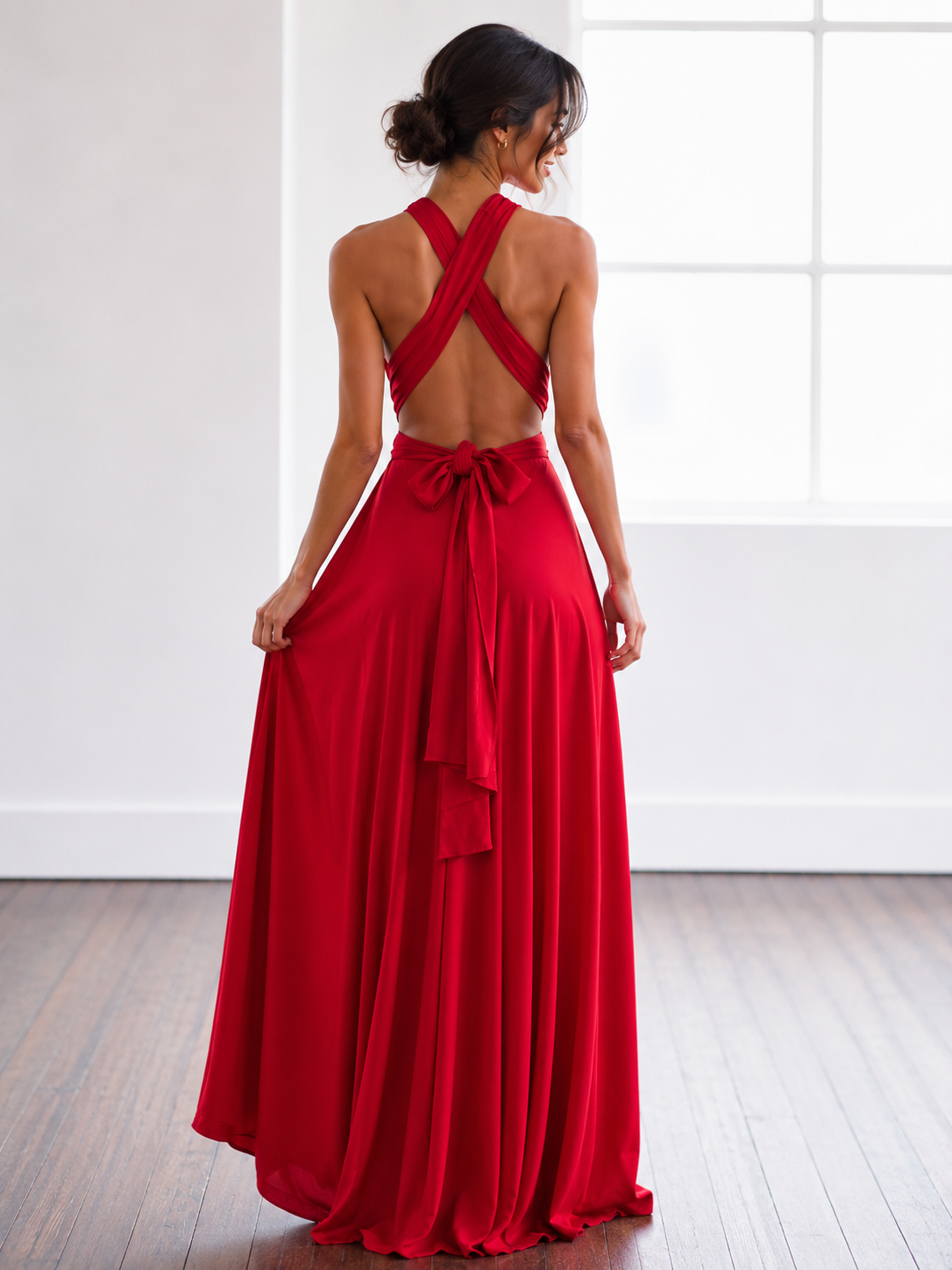 Women's Elegant Bohemian Floor-Length A-Line Maxi Dress