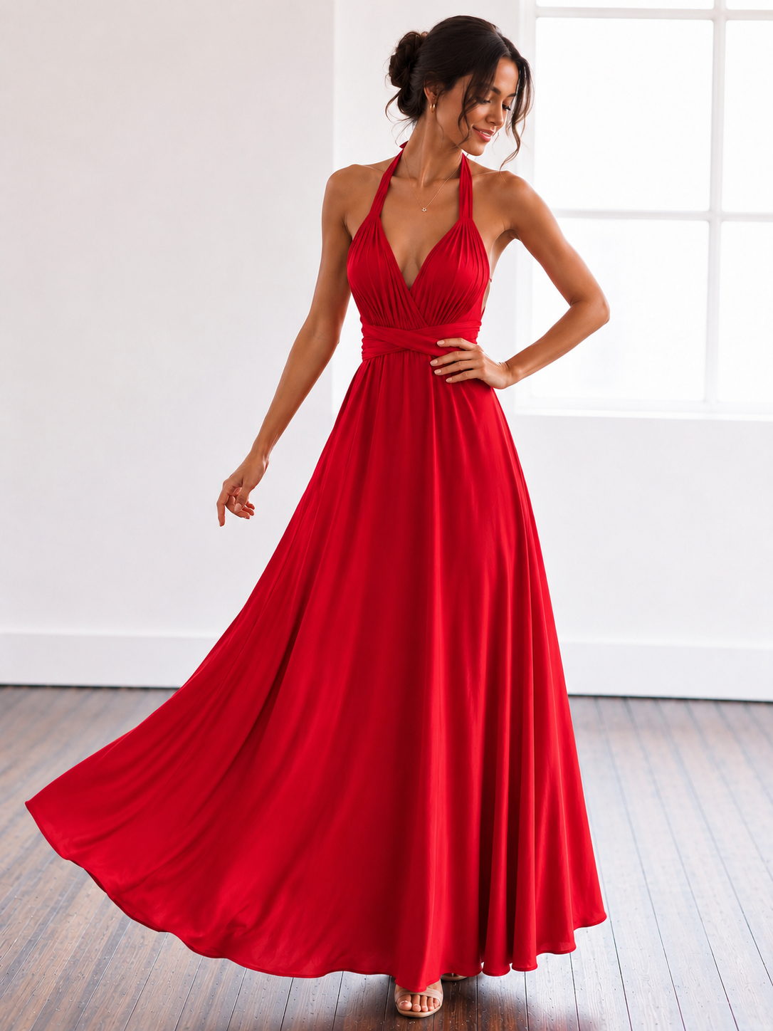 Women's Elegant Bohemian Floor-Length A-Line Maxi Dress