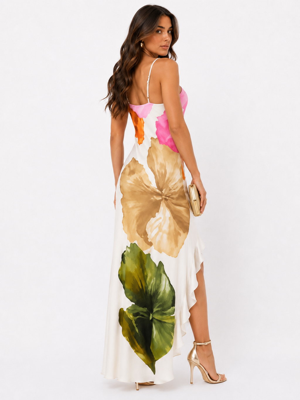 Women's One-Shoulder Printed Maxi Dress