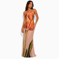 Women's Printed Strapless Maxi Dress
