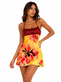 Women's Printed Square Neck Mini Dress